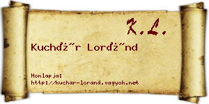 Kuchár Loránd névjegykártya